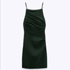 ZARA Draped Linen Mini Dress - size M